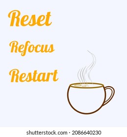 Inspirational quotes and a cup of coffee on a white background
