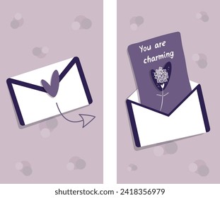 Inspirational Quotes. Instagram post. You are charming. Flat vector design EPS10.
