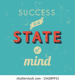 Inspirational quotes in retro style, success concept, vector background illustration