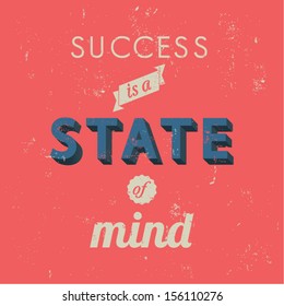 Inspirational quotes in retro style, success concept, vector background illustration