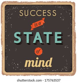 Inspirational quotes in retro style, success concept, vector background illustration