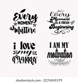 Citas inspiracionales SVG BUNDLE, formato de archivo EPS, tamaño de 2500x2500 píxeles, archivo editable, gráfico imprimible, 300 PPP (PPI), fondo blanco.