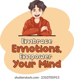 Inspirational Quotes with Teenage Character illustration