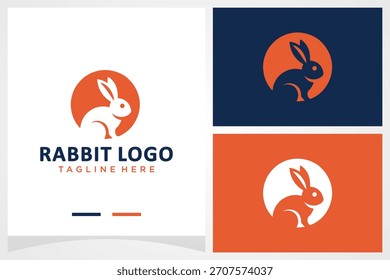 Logotipo inspirador del Vector del animal del conejo
