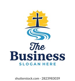 Inspirational religious design showing a path leading to a cross.