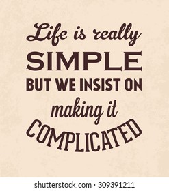 Inspirational Retro Typographic Poster Design on Vintage Paper Background - Let' s smile today - Motivational Quote