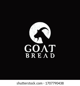 Inspirational simple goat design with beard in negative space