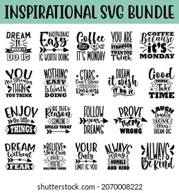 Inspirational SVG Bundle.Inspirational  T-shirt Design SVG Bundle.