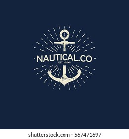 Inspirational themplate of Nautical Style Logo, Emblem Designs. Vintage sea label.