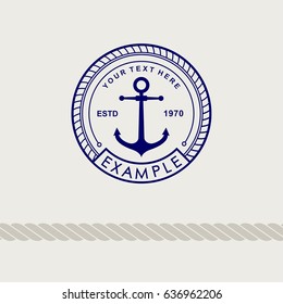 Inspirational themplate of Nautical Style Logo,  Emblem Designs. Vintage sea label.