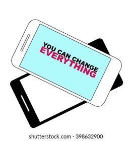 Inspirational Typographic Quote "You Can Change Everything"