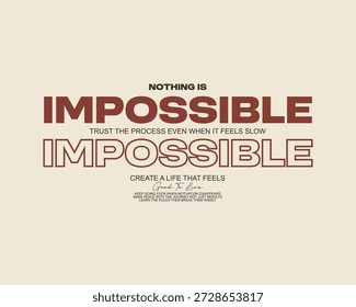 Design inspirador de tipografia com a palavra impossível