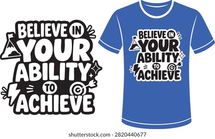 Inspirational typography with motivational message, positive affirmation, success, goals, determination, and triumph.
