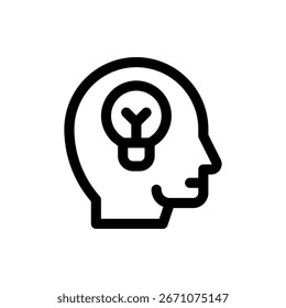 Inspirational vector icon of lightbulb for creativity and ideas, suitable for innovation, brainstorming, and design agency themes