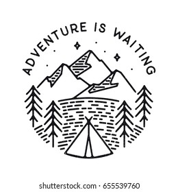 Inspirational vector illustration - Adventure is waiting