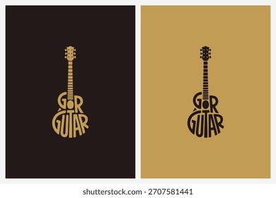 Inspirador logo de Vector del nombre en la guitarra