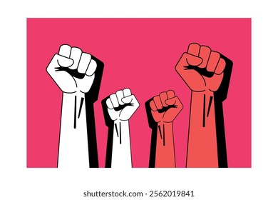 Inspirational Vector Revolution Posters for Social Advocacy, human rights, protest art, rebel spirit, freedom fight, hand gesture, activism symbol, equality rights, empowerment message, struggle hands