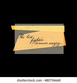 Inspirational vector typography about fighter.
