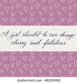 Inspirational vector typography about woman/girl 
