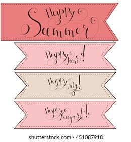 Inspirational vector typography "Happy summer"