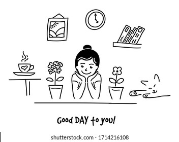 Inspirational word card. "Good day to you" wish message.