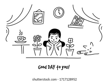 Inspirational word card. "Good day to you" wish message.