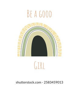 Inspirational words background with scandinavian rainbow. Colorful scandinavian rainbow background illustration