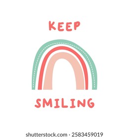 Inspirational words background with scandinavian rainbow. Colorful scandinavian rainbow background illustration