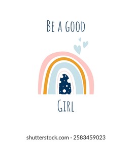 Inspirational words background with scandinavian rainbow. Colorful scandinavian rainbow background illustration