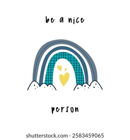 Inspirational words background with scandinavian rainbow. Colorful scandinavian rainbow background illustration