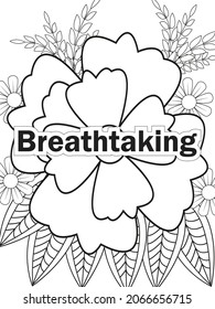 Inspirational Words Coloring page. Vector illustration.