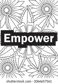 Inspirational Words Coloring page. Vector illustration.