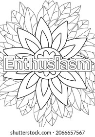 Inspirational Words Coloring page. Vector illustration.