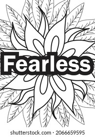 Inspirational Words Coloring page. Vector illustration.