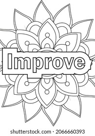 Inspirational Words Coloring page. Vector illustration.