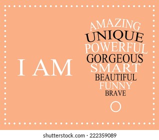 Inspirational words on colorful background 