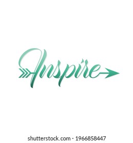 Inspire arrow logo calligraphy typography text phrase vector illustration