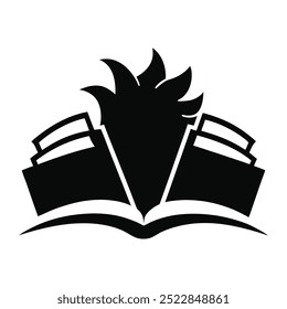 Inspire books silhouette vector design for education, literary, or creative projects
