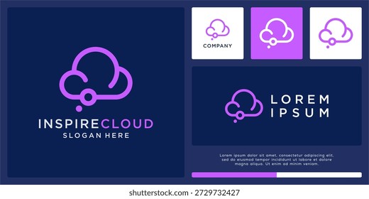 Inspire cloud logo design with mind.
