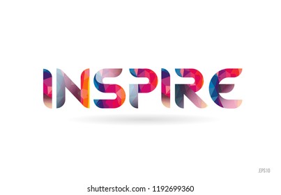 inspire colored rainbow word text suitable for card, brochure or typography logo design