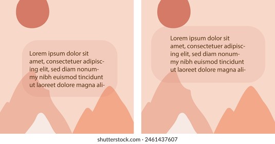 Inspire Design, Template Set, Quotes with Mountains Background for Motivation, Quote Vector Illustration. 