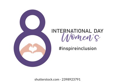 Inspire inclusion social campaign. International Women's Day. Hands gesture as heart shape to stop gender discrimination and stereotypes. 2024 women's day campaign theme - InspireInclusion