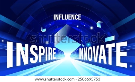 Inspire and innovate -tech background, ideal for tech events, conferences, and exhibitions. Its abstract, futuristic design embodies the spirit of innovation and technological progress.