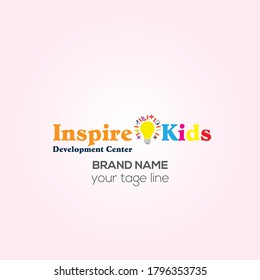 Inspire Kids vector logo design, Inspire Kids Center creative logo style 
