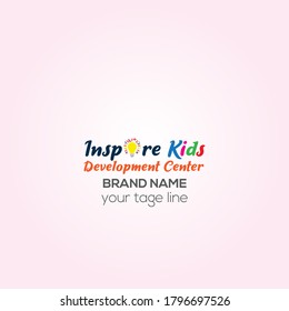 Inspire Kids vector logo design, Inspire Kids Center creative logo style 