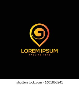 Inspire logo / symbol pin location with the symbol of the initial letter G  as the company's first name