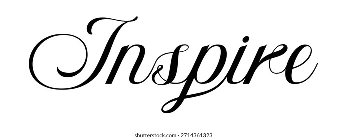 Inspirar script manuscrito mínimo sobre fondo negro