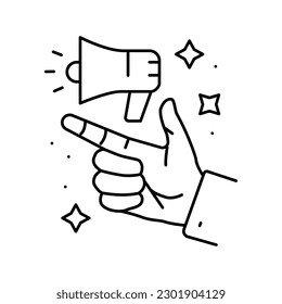 inspire others line icon vector. inspire others sign. isolated contour symbol black illustration