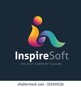 Inspire Soft, I letter Logo,Vector Logo Template