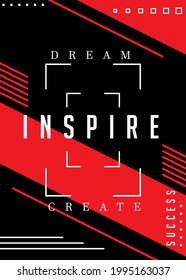 Inspire Success Geometric abstract Typography vector illustration print  design for t-shirt,posters,cards and other use 